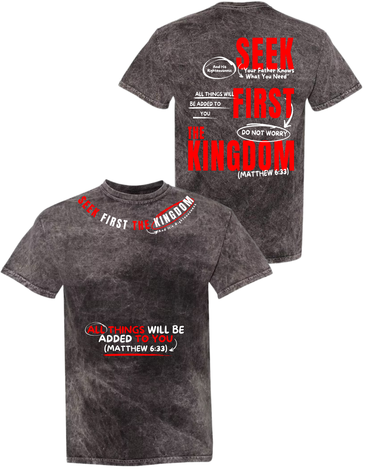 SEEK FIRST THE KINGDOM MINERAL BLACK SHIRT