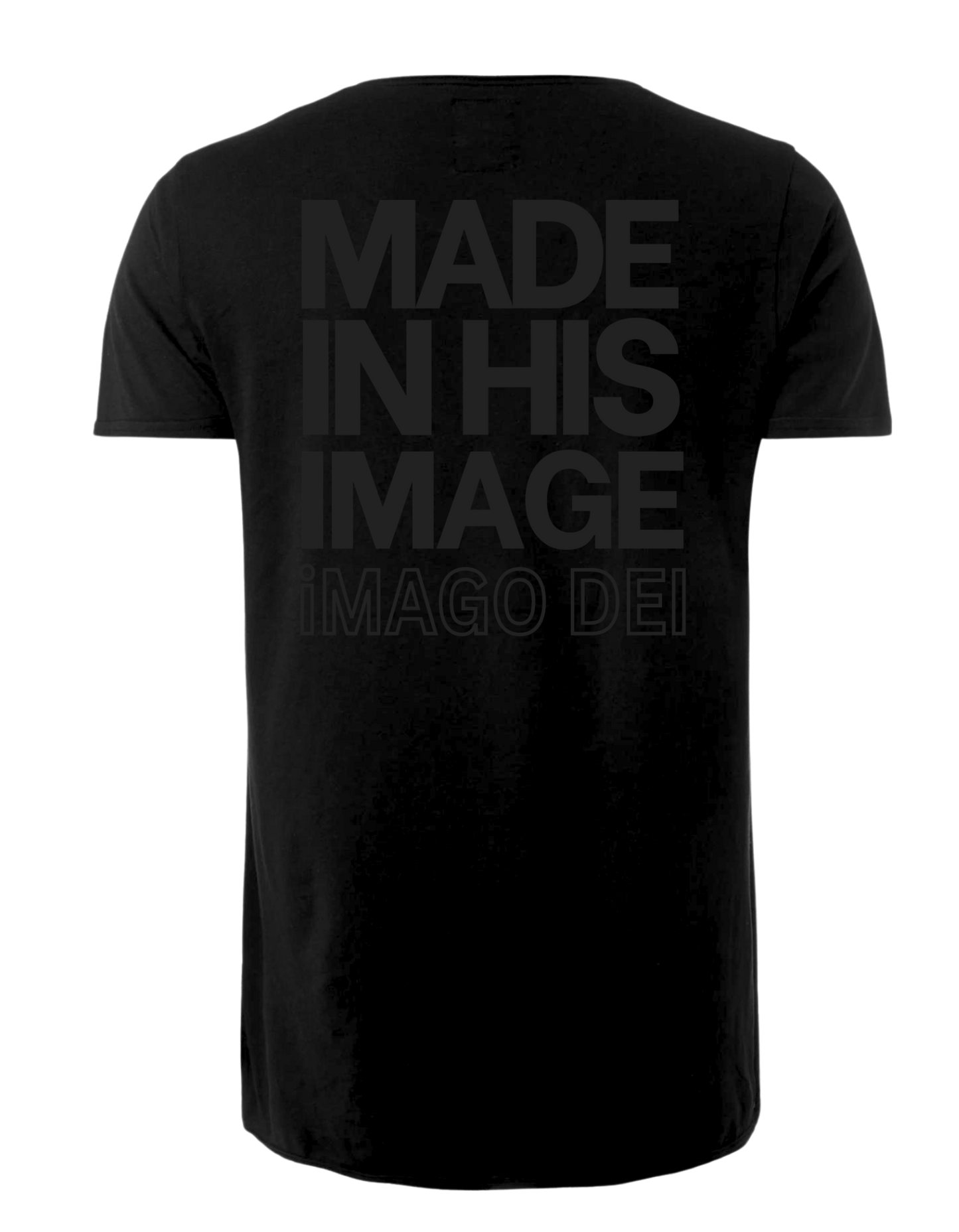 IMAGO DEI : MADE IN HIS IMAGE BLACK SHIRT