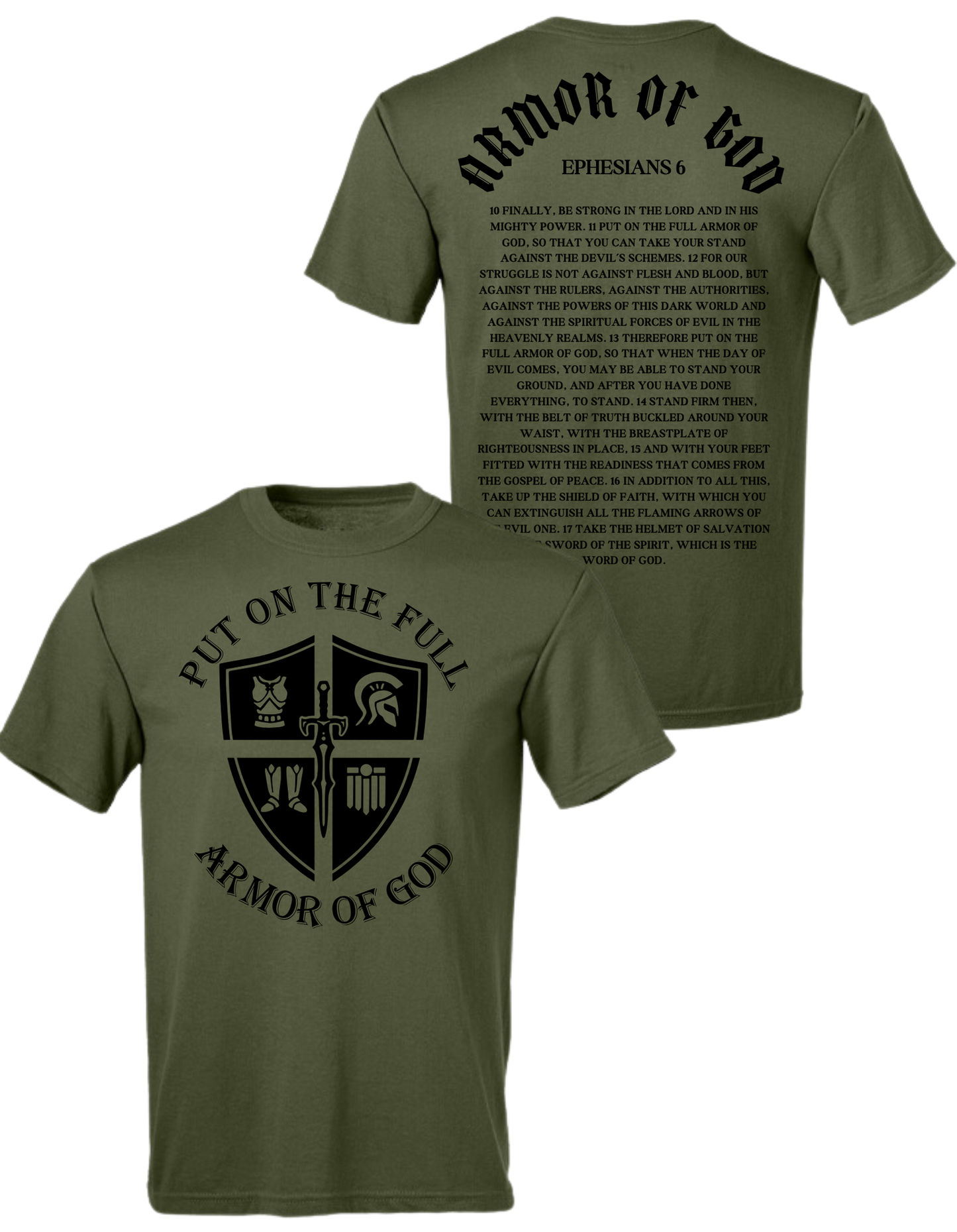 ARMOR OF GOD OLIVE SHIRT