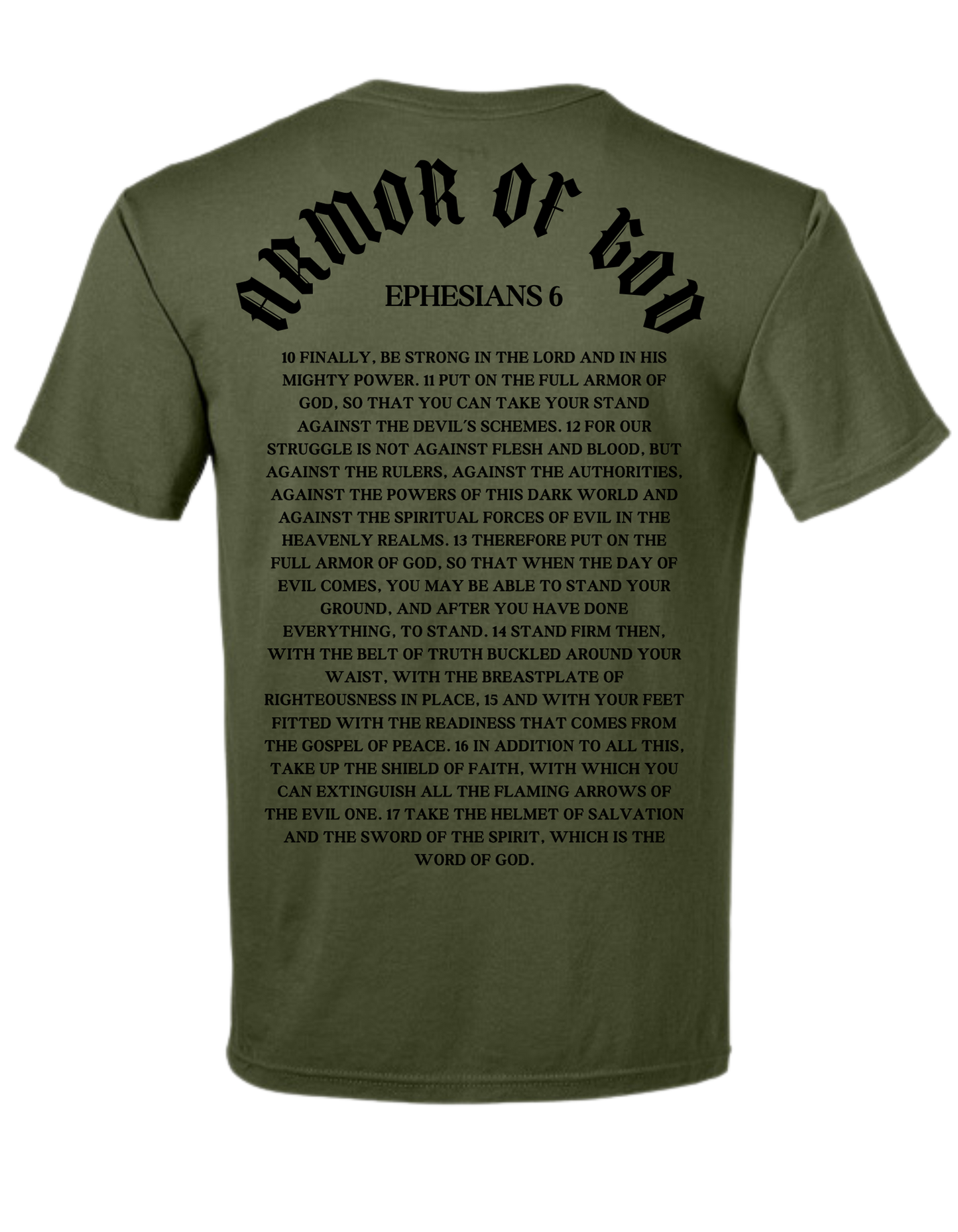 ARMOR OF GOD OLIVE SHIRT