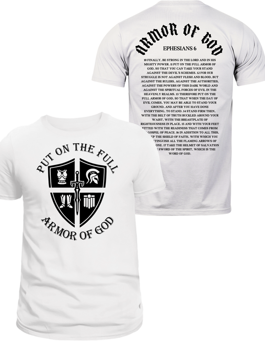 ARMOR OF GOD WHITE SHIRT