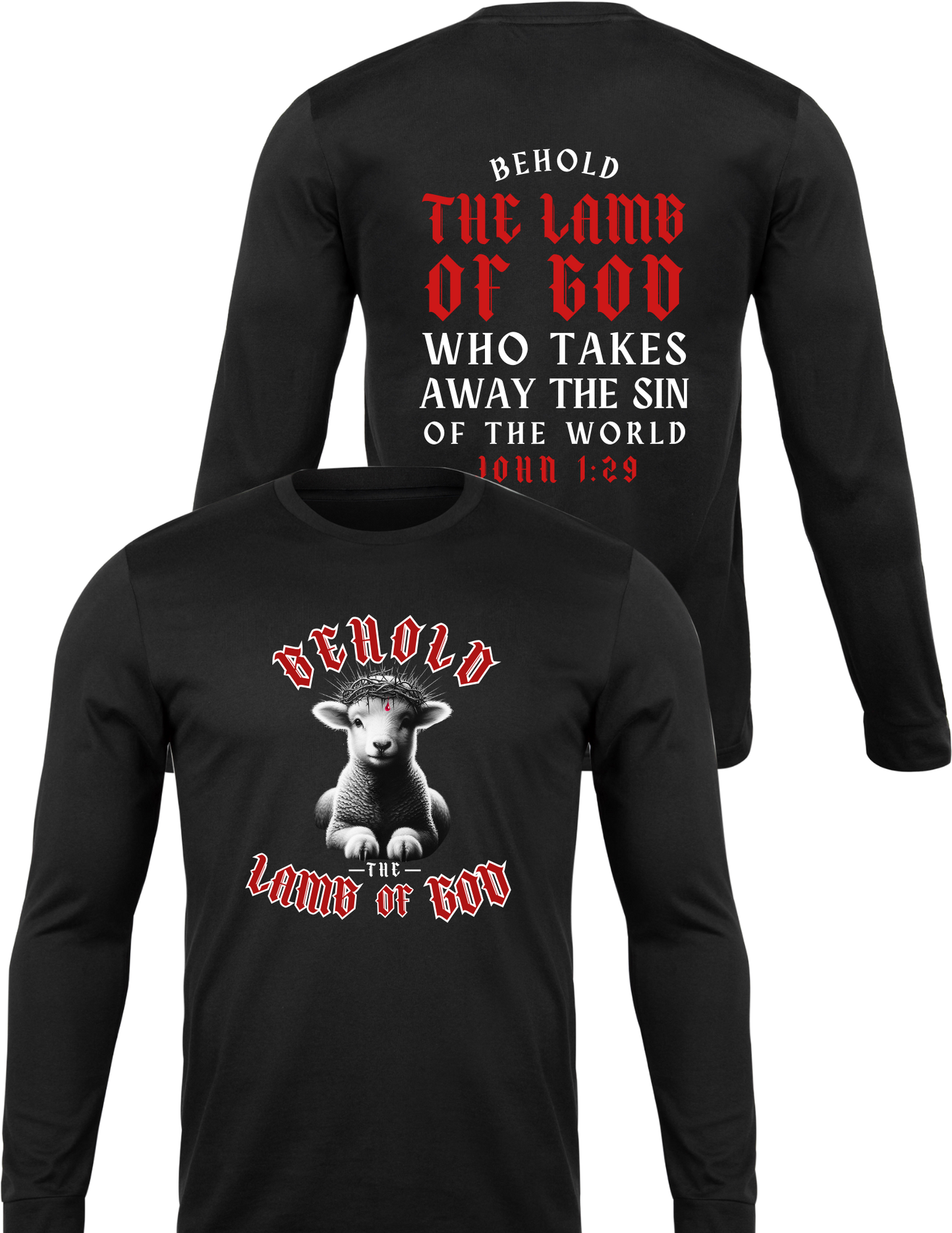 LONG SLEEVE SHIRT BEHOLD THE LAMB OF GOD