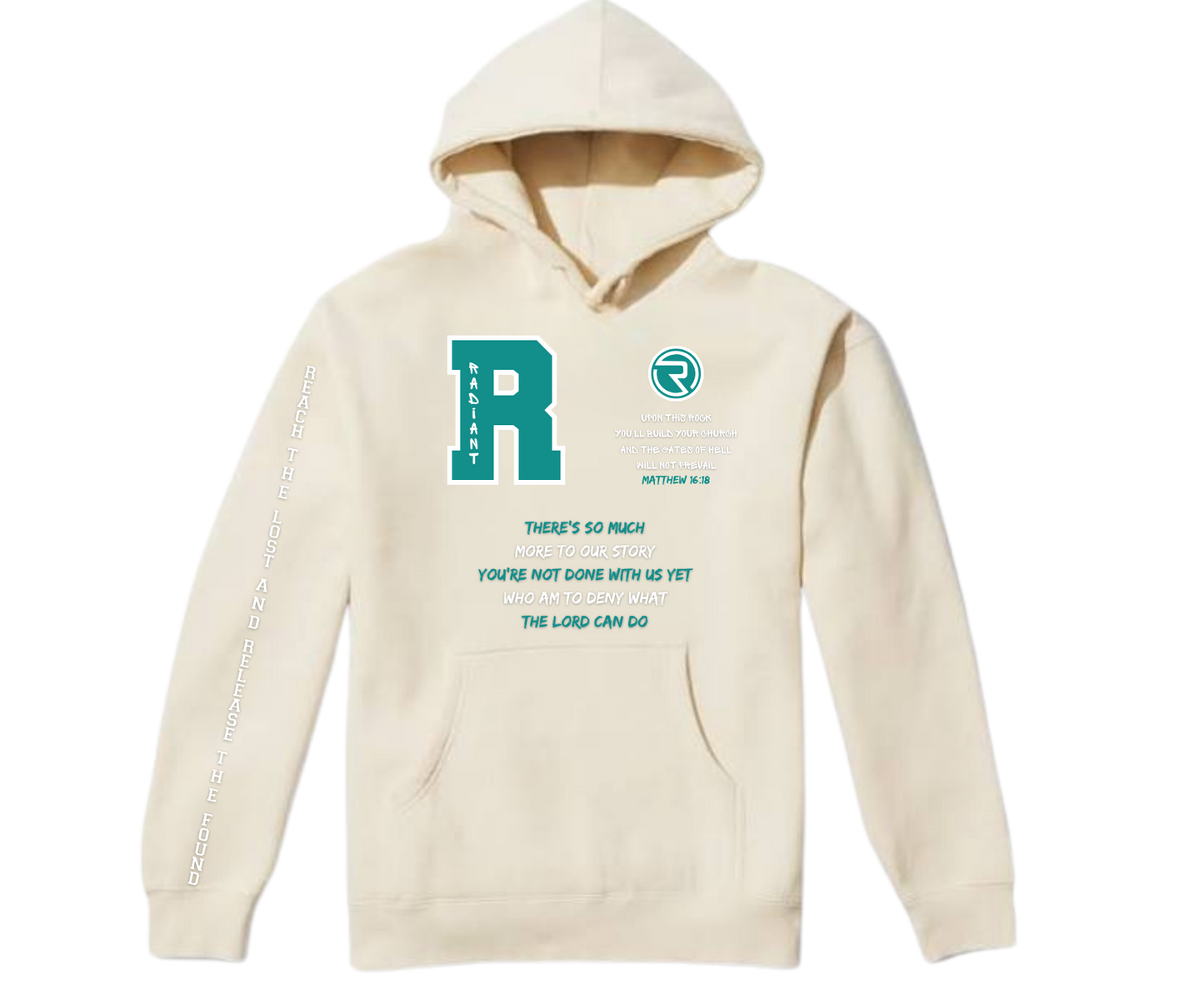 ANNIVERSARY CREAM & TEAL HOODIE