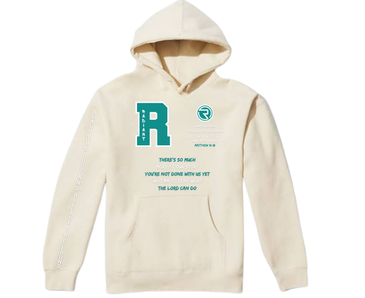 ANNIVERSARY CREAM & TEAL HOODIE