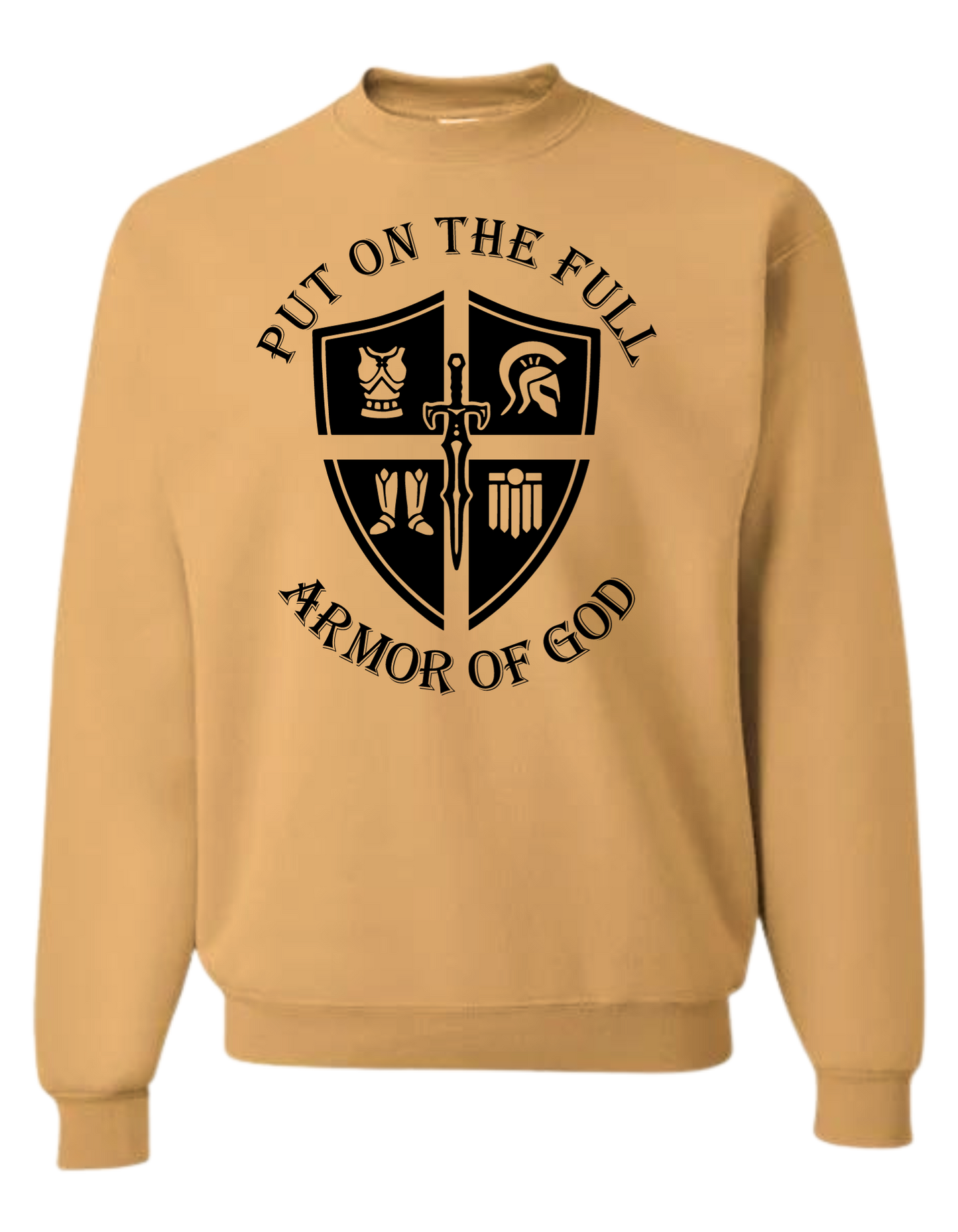 ARMOR OF GOD TAN SWEATSHIRT